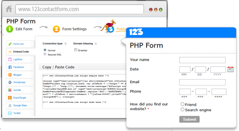 php form creator